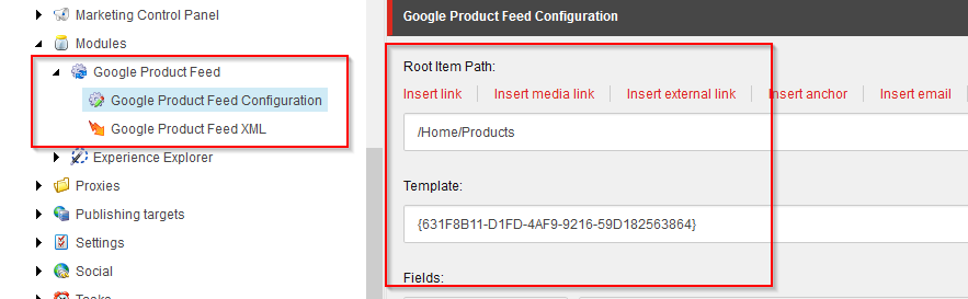 Google Product Feed Configuration