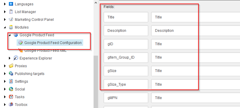 Google Product Feed Configurations